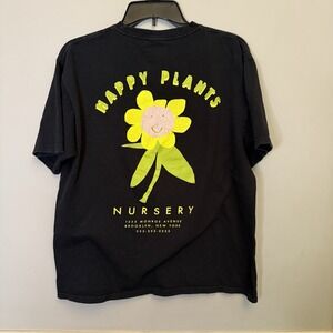 A-Lab Men's Happy Plants Nursery‎ Black T-Shirt  Size Large